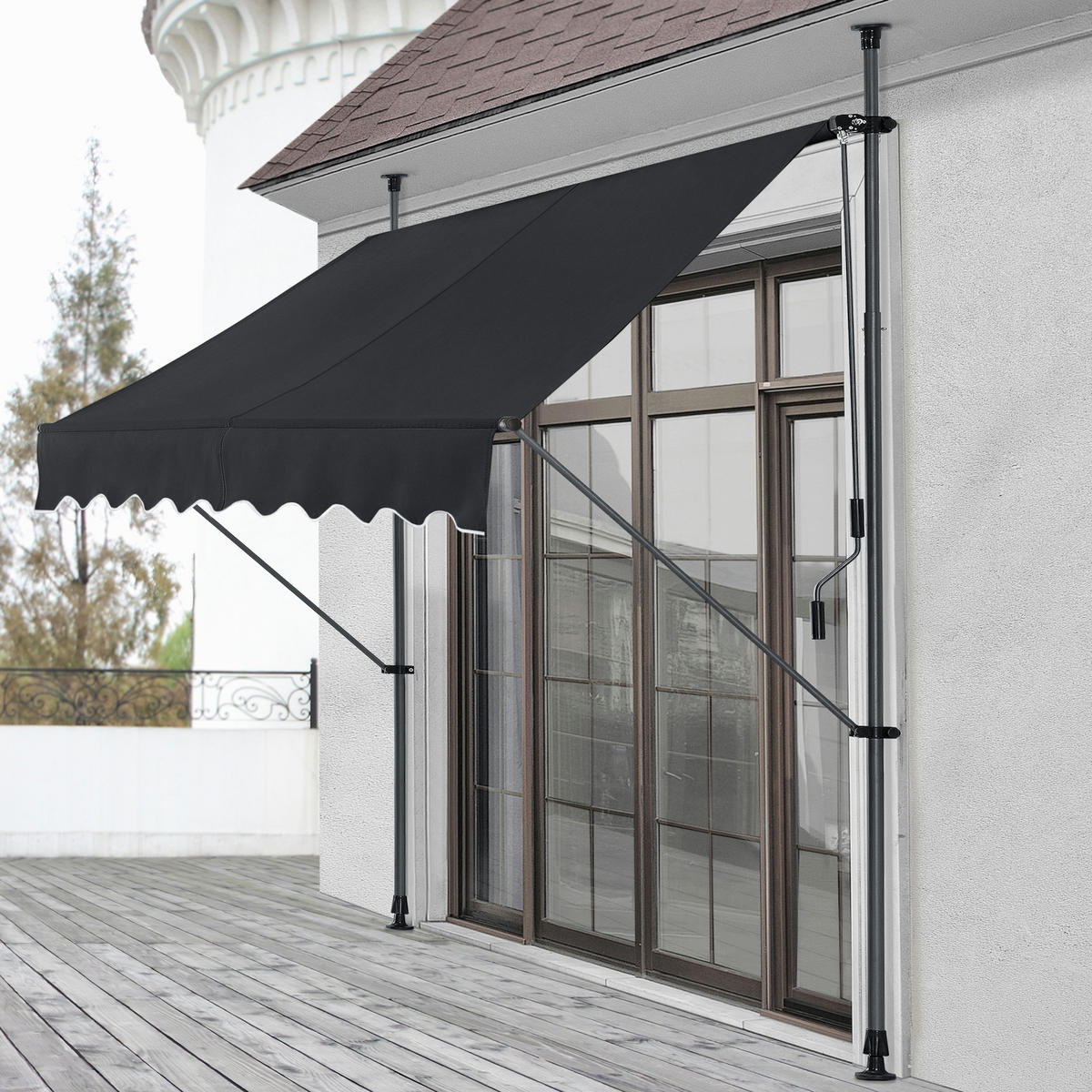 KLEMMMARKISE Stem - Schwarz, Textil/Metall (200/309/120cm) - pro.tec