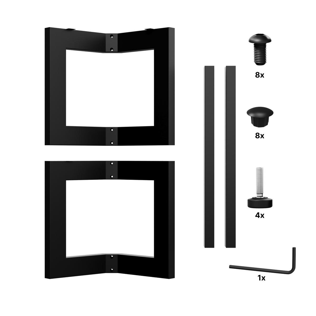 TISCHBEIN Barax Space Extreme Schwarz Metall 150/80/72 cm - Schwarz, Metall (80/72/150cm) - Metalo Pro