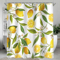 DUSCHVORHANG Zitrone Blatt 120 x 200 cm - Multicolor, Textil (120/200cm)