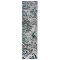 TEPPICH Marmor-Design, metallisch OUSE JOY, Grün-Grau 80x300 cm - Grün, Textil (80/300cm) - KADIMA DESIGN
