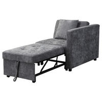 SCHLAFSOFA 177/68/65 cm Hellgrau mit LED-Lichtleiste und USB-/Typ-C-Anschlüsse - Hellgrau, Textil (177/65/68cm) - Oxeza