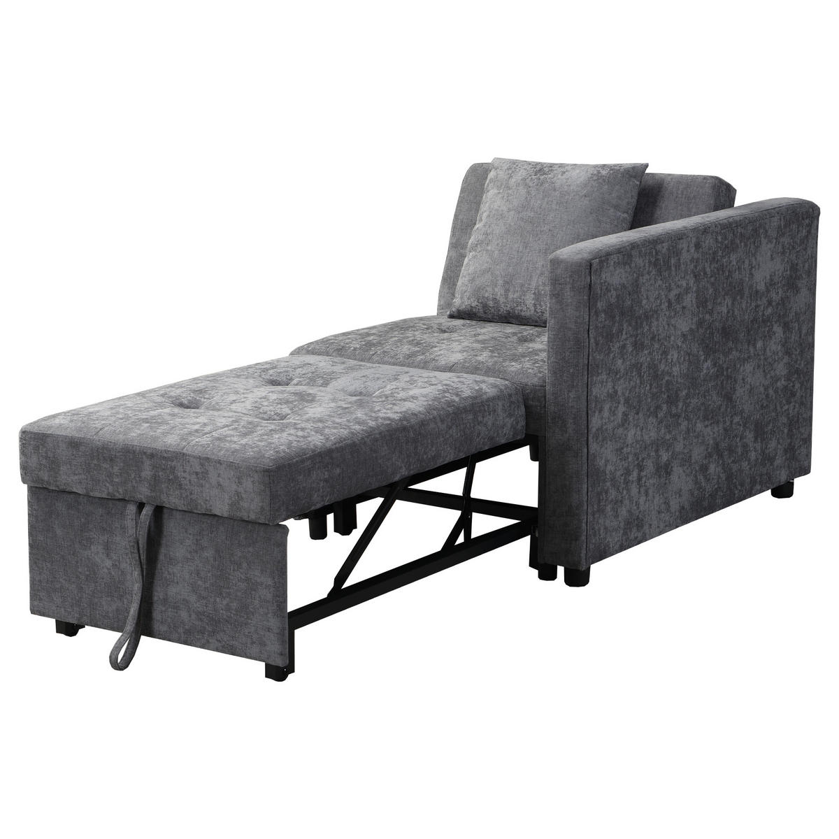 SCHLAFSOFA 3-in-1 mit verstellbarer Rückenlehne und USB-anschlüssen Hellgrau 177/68/65 cm - Hellgrau, Leder (68/65/97cm) - OKWISH
