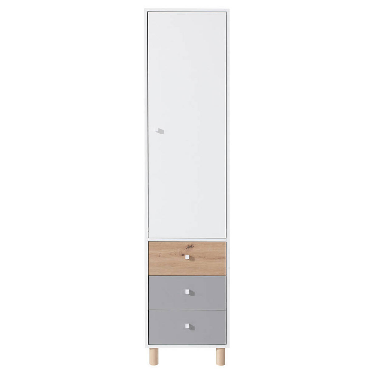 SCHLAFZIMMER Set 6-tlg. – FARO System – Grau / Weiß - Grau, Holzwerkstoff (80/190/50cm) - hi-markt