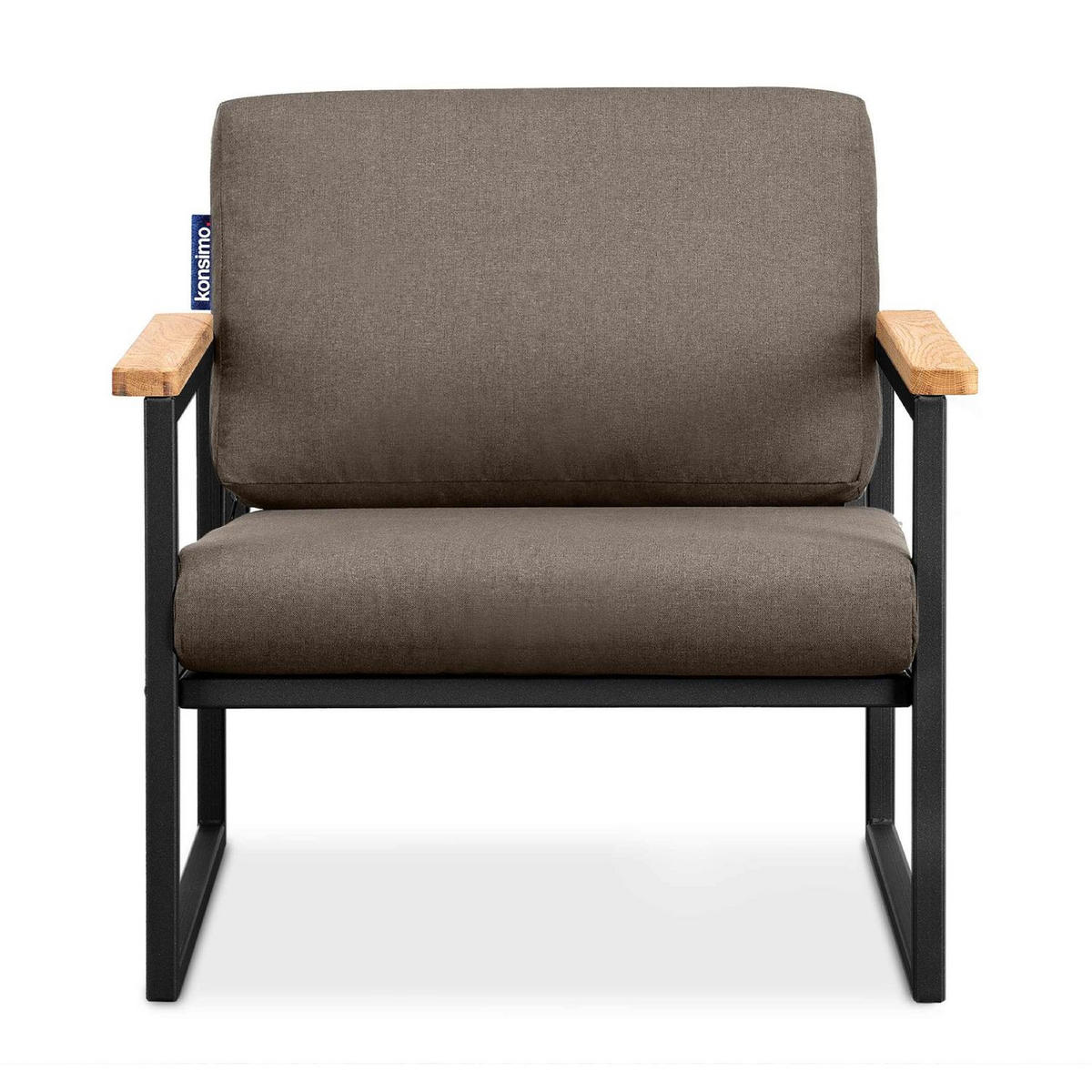 GARTENSESSEL TRIBO ,Schwarz/Beige - Beige/Schwarz, Holz/Textil (70/65/60cm) - KONSIMO®