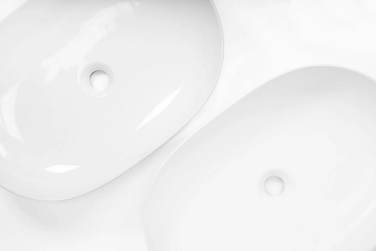 AUFSATZWASCHBECKEN Rea Cleo 61 White Matt - Weiß, Keramik (41/14/60.5cm) - REA