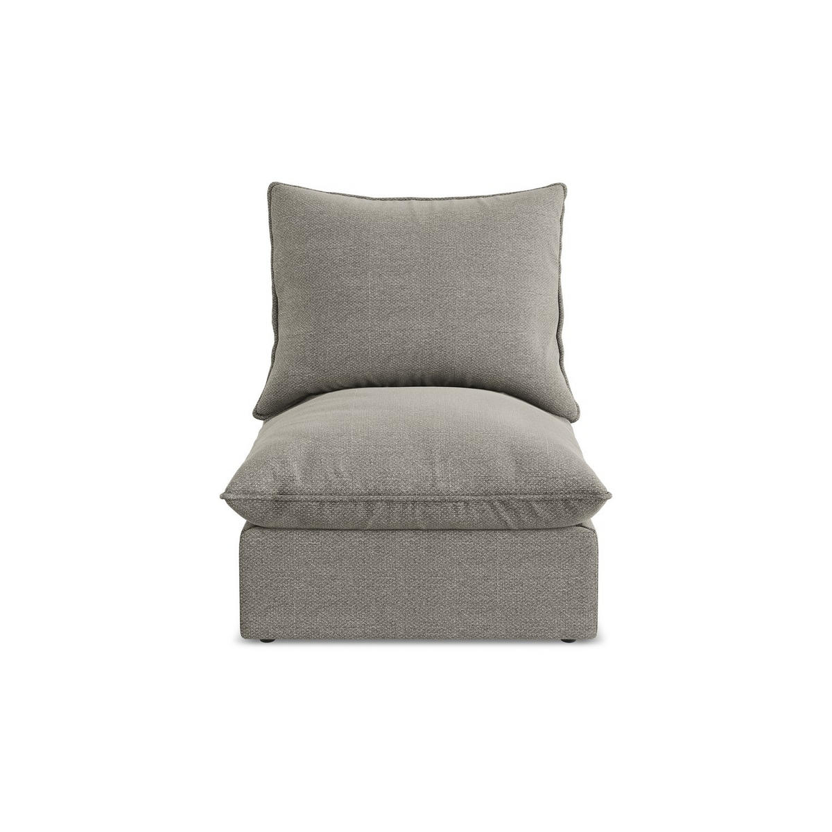 SOFAELEMENT Bouclé Stoff Grau - Schwarz/Grau, Holzwerkstoff/Kunststoff (75/77/90cm) - LaMiaSofa