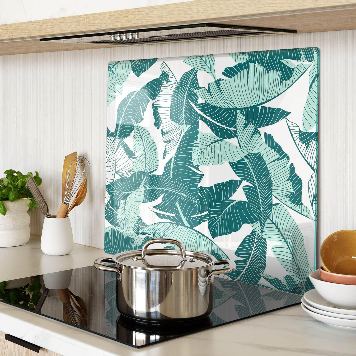 GLASPLATTE 60x52 cm Palmen - Grün, Glas (60/0.4/52cm) - TULUP