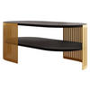 COUCHSITCH Fikoli Oval Gold II - Goldfarben/Schwarz, Holzwerkstoff/Metall (100/50/40cm) - MIRJAN24