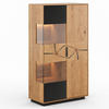 VITRINE Tirano Eiche Natur / Hirnholz / Schwarz 83 / 39 / 147cm - Eichefarben/Schwarz, Holz/Metall (83/147/39cm) - Feldmann-Wohnen