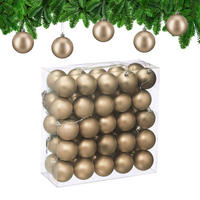 50XWEIHNACHTSKUGELN - Creme, Kunststoff (6/7/6cm) - Relaxdays
