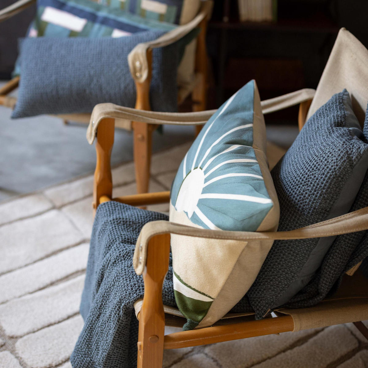 RECYCELTES KISSEN Maia bleigrau 45 x 45 cm - Grau, Textil (45/45cm) - Vivaraise