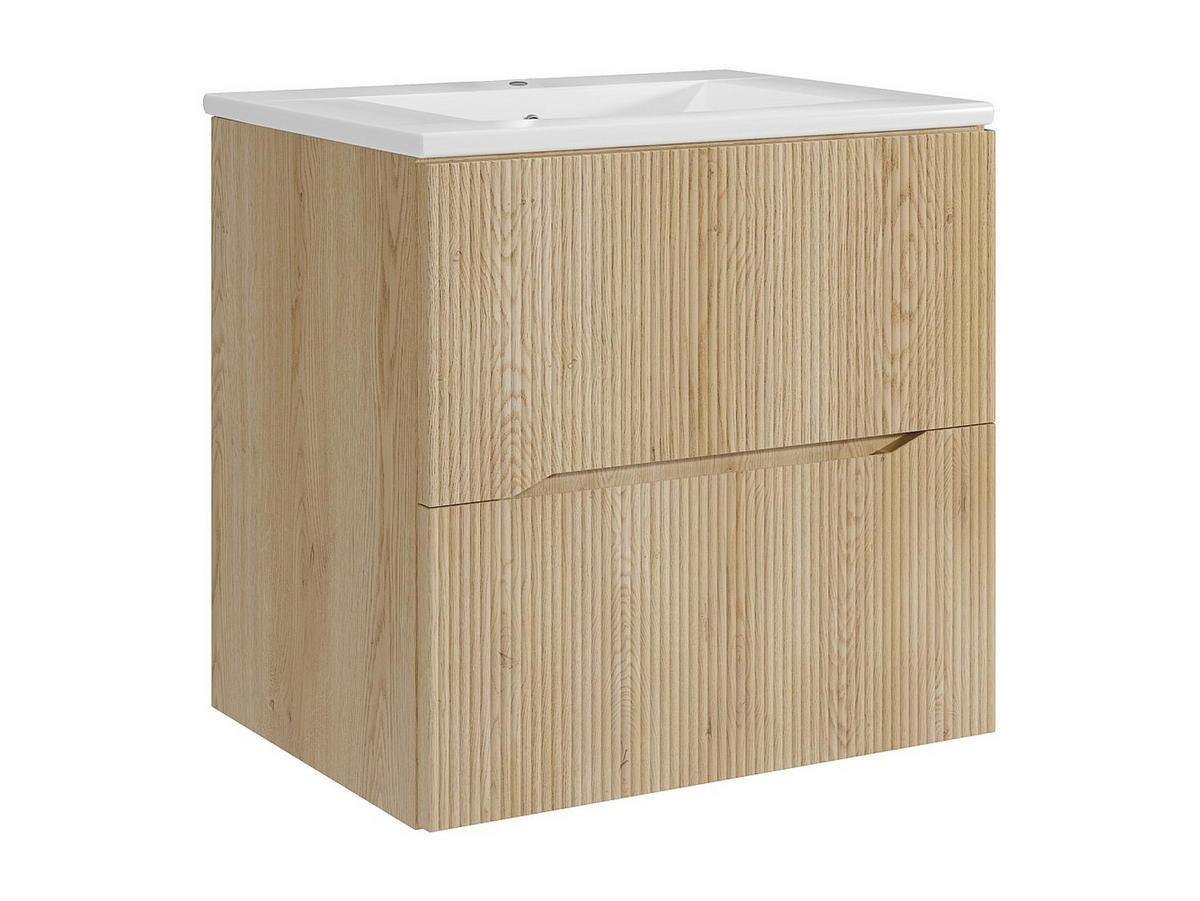 EINZELWASCHTISCH - 60 cm x 46 cm - Holz, Platte - Naturfarben Hell - ORISO - Naturfarben, Holz (60/57/46cm) - Vente-Unique
