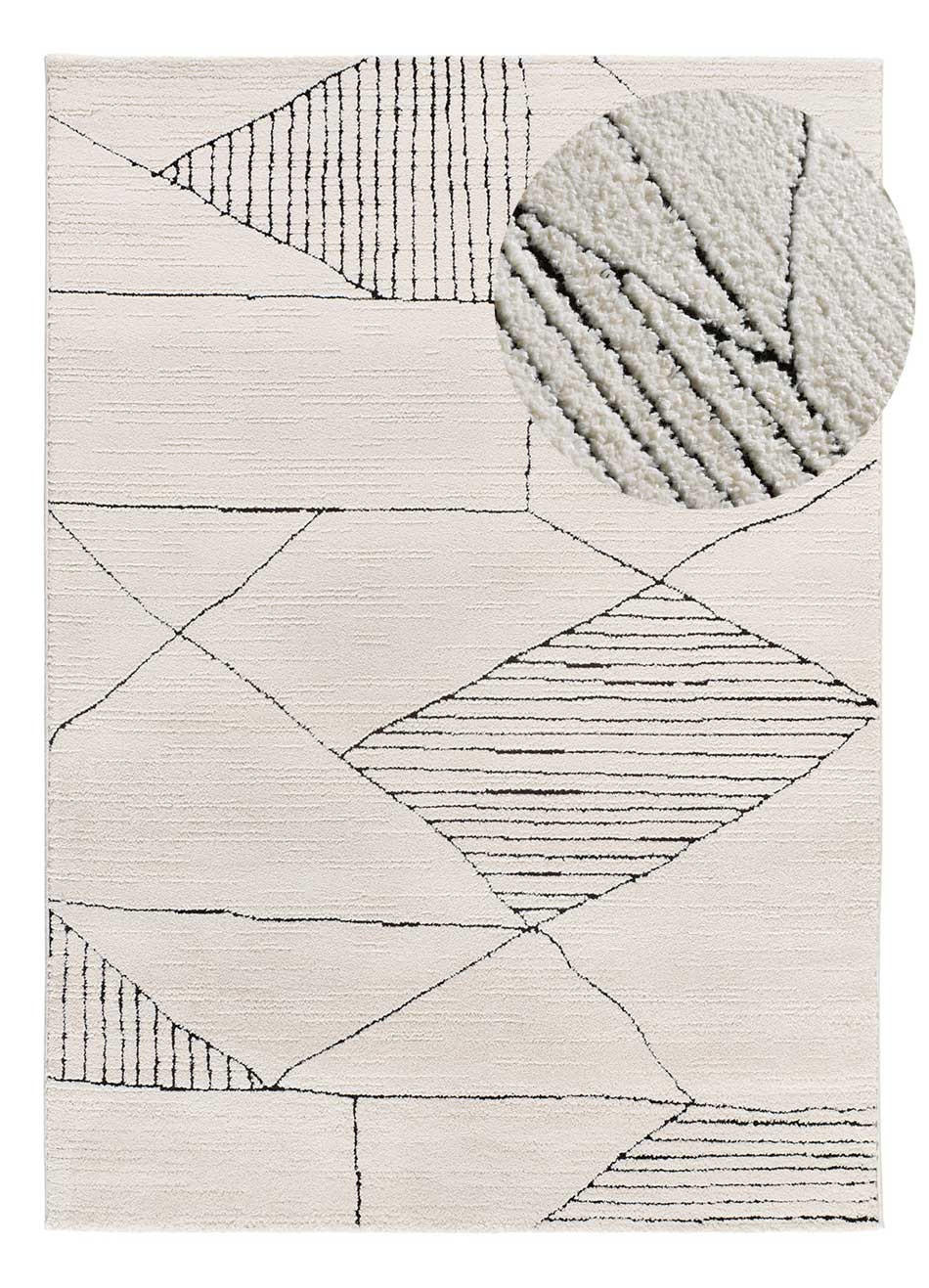 WEBTEPPICH weiß und schwarz Turin 120/170 cm - Schwarz/Weiß, Naturmaterialien/Textil (120/170cm) - Atticgo