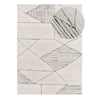 WEBTEPPICH weiß und schwarz Turin 80/150 cm - Schwarz/Weiß, Naturmaterialien/Textil (80/150cm) - Atticgo