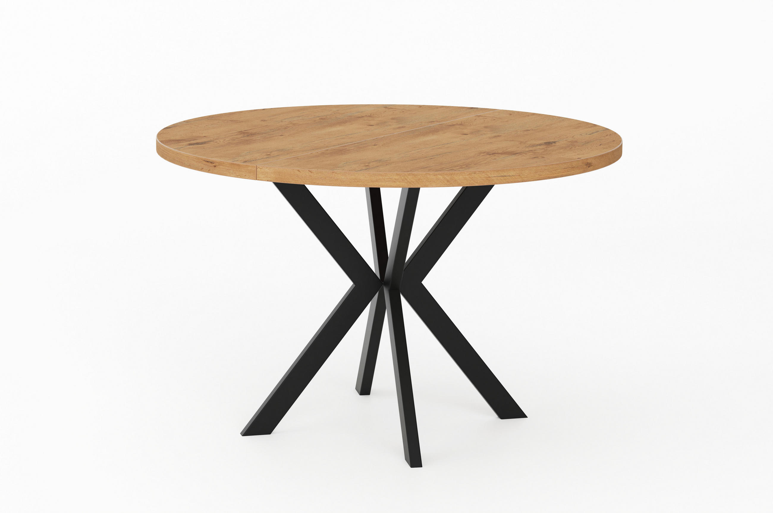 ESSTISCHE EDEN - Wildeiche/Schwarz, Holzwerkstoff (120/120/76cm) - Meblini