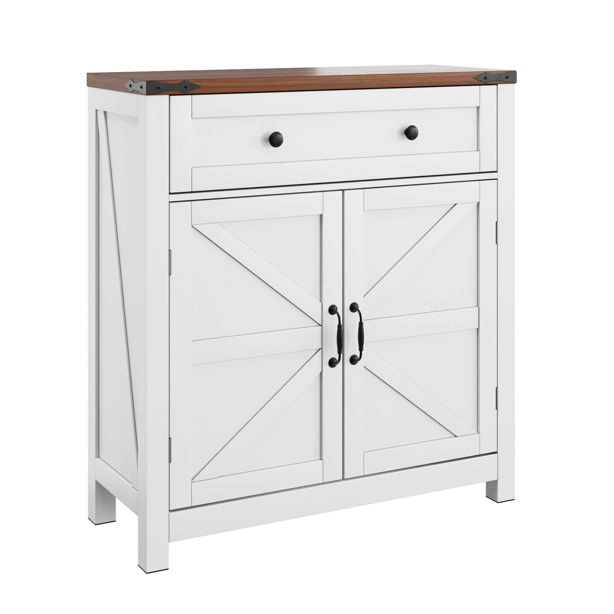 SIDEBOARD 76/83/30 cm Weiß aus MDF mit verstellbarem Einlegeboden - Weiß, Holzwerkstoff (30/83/76cm) - OKMYHOME