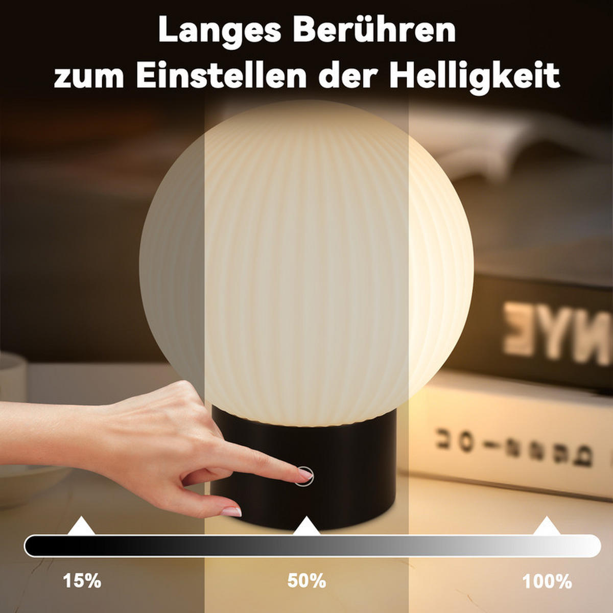 LED-TISCHLEUCHTE BUCH Ⅲ 16/16/9 cm - Weiß, Glas (16/16/9cm) - Nettlife