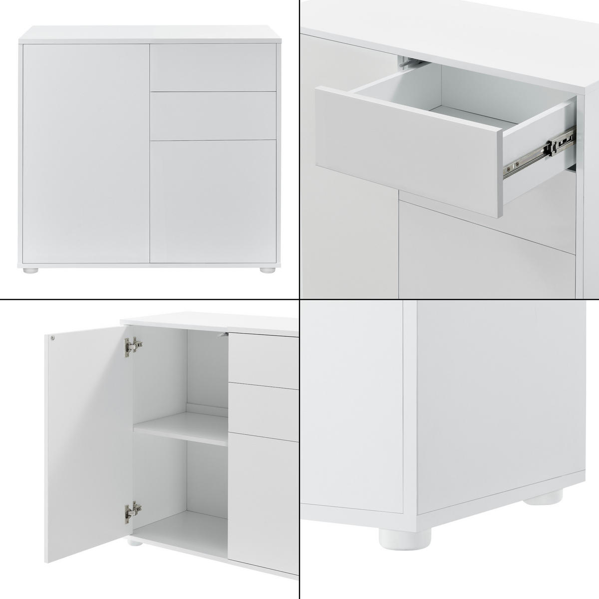 KOMMODE Paarl 2-türig - Weiß, Holzwerkstoff (79/74/36cm) - [en.casa]
