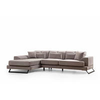 ECKSOFA mit verstellbarer Rückenlehne - Hellgrau/Schwarz, Holz/Textil (304/190cm) - myHomelando