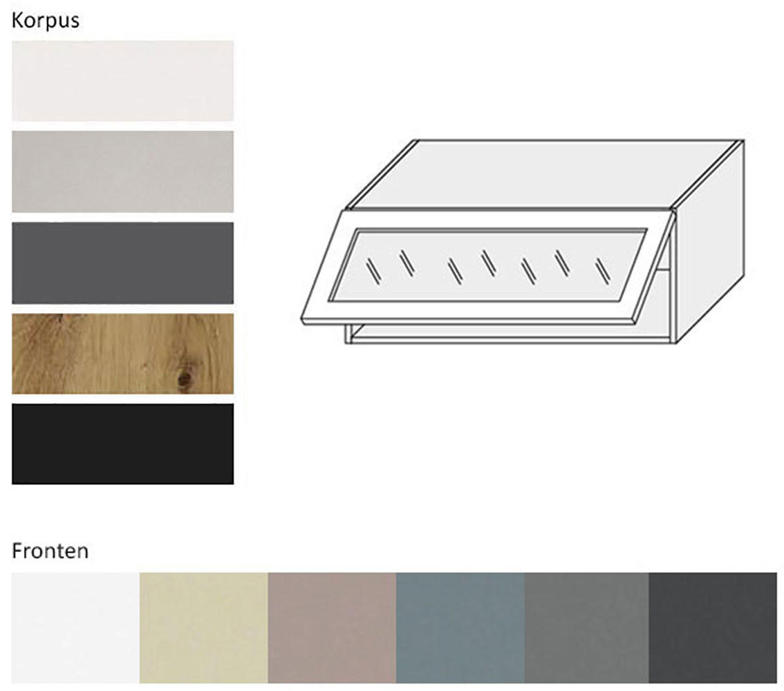 Thumbnail - Feldmann-Wohnen Klapphängeschrank, Creme, Grau, Holz, 1 Fächer, Rechteckig, 90x36x32.5 cm, Küchen, Küchenmöbel, Küchensc...