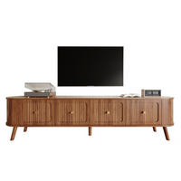 TV-SCHRANK aus MDF und Spanplatte 180x38x47 cm Nussbaum mit 4 Klapptüren und Vintage-Design - Braun, Holzwerkstoff (180/47/38cm) - Modfu