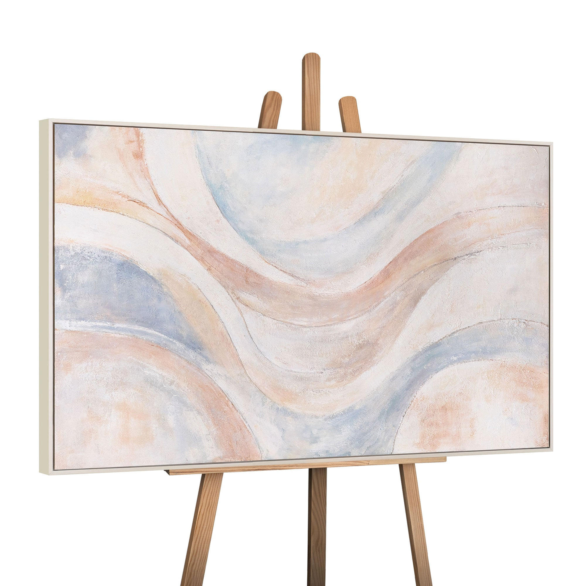 GEMÄLDE Windlinien Schattenfugenrahmen Beige 120x80 cm - Beige, Holz (120/80cm) - YS-art gallery