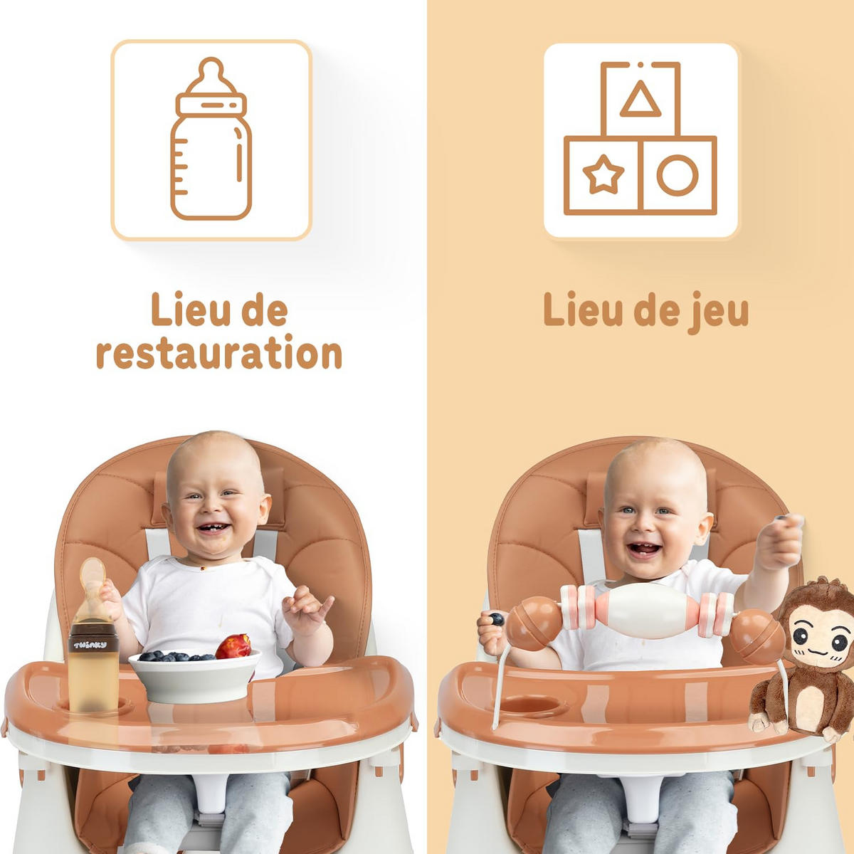 HOCHSTUHL Baby MAXI 2-in-1 mit Klappbarer Braun - Braun, Kunststoff (40/90/40cm) - Twinky