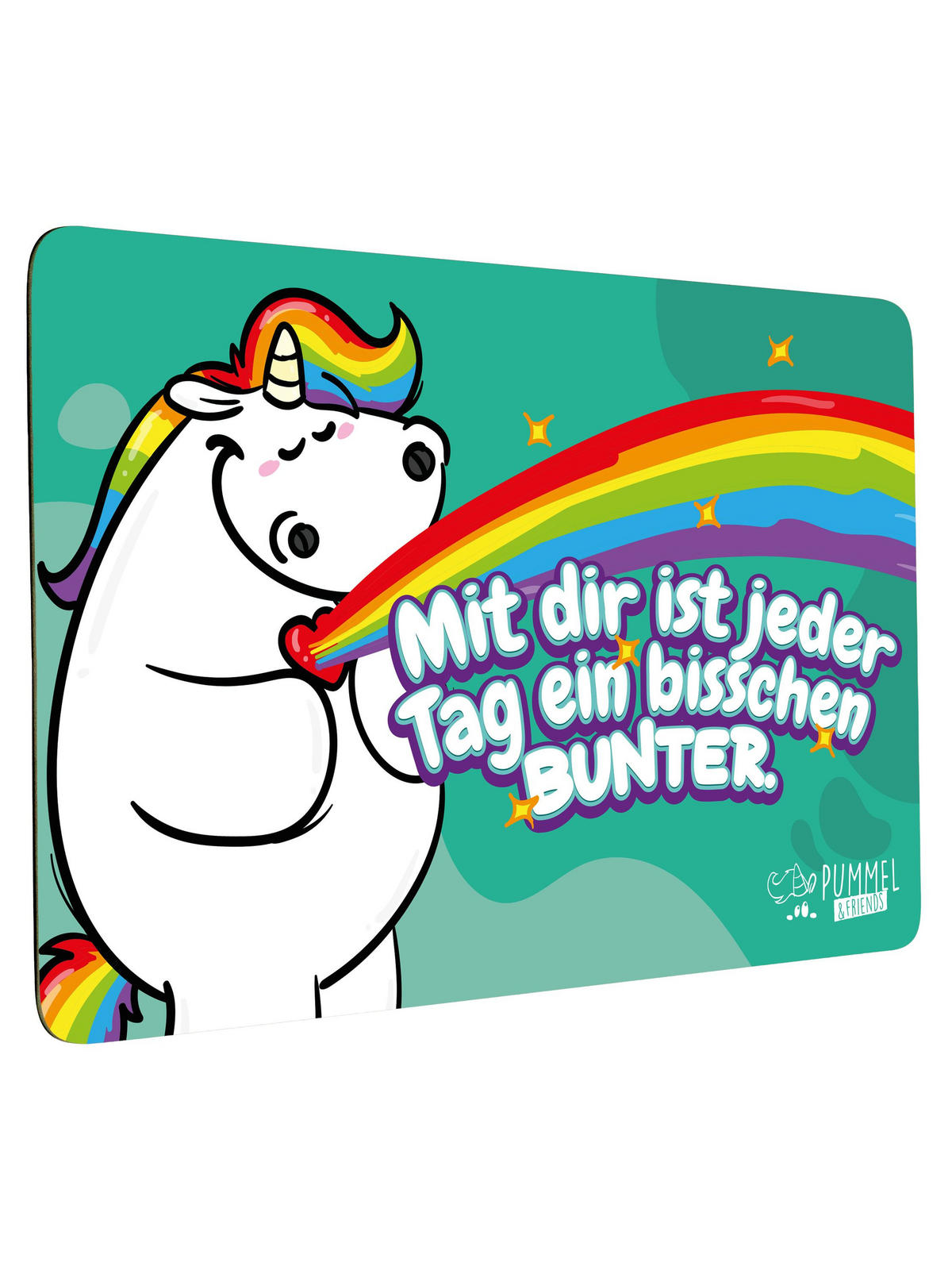 BRETTCHEN Pummeleinhorn Jeder Tag bunter Mehrfarbig 14,5 x 23,5 cm - Multicolor, Kunststoff (14.5/23.5cm) - United Labels