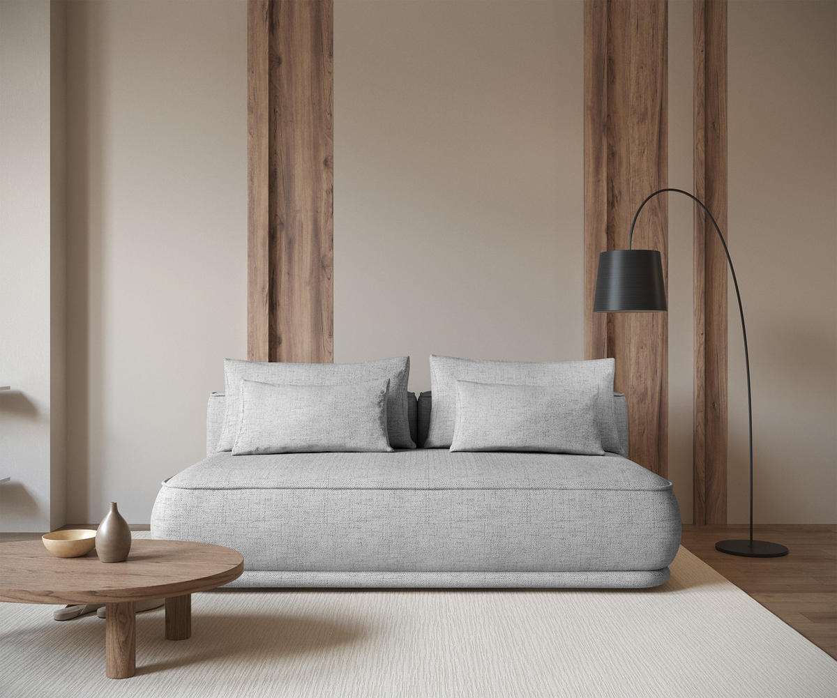 SCHLAFSOFA Leanno Grau Chenille 210 cm - Schwarz/Grau, Kunststoff/Textil (210/74/115cm) - Selsey
