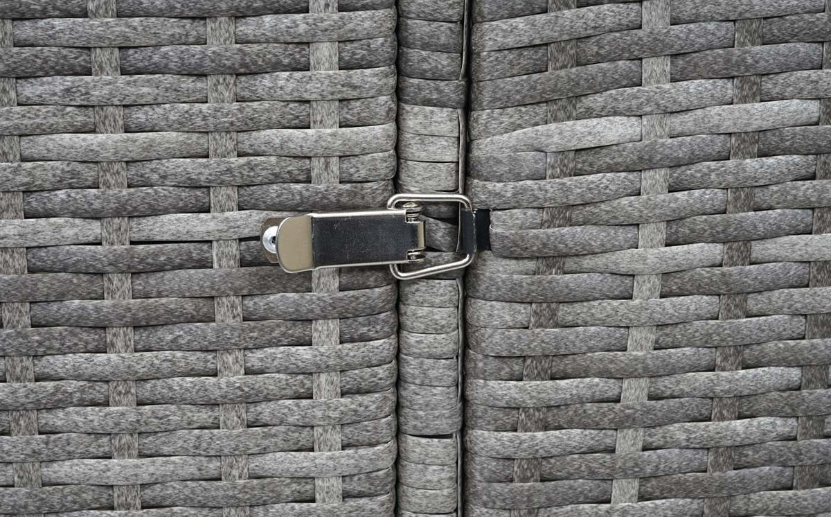 MÜLLTONNENBOX 3er HxBxT 110x195x66cm Poly-Rattan 3x120l Grau - Grau, Kunststoff (195/110/66cm) - PROREGAL