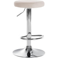 BARHOCKER Pontius Samt chrom creme - Chromfarben/Naturfarben, Textil/Metall (38.5/81/38.5cm) - TPFLiving