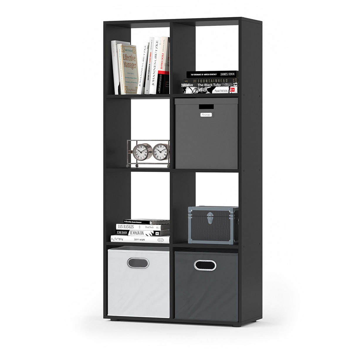 RAUMTEILER Scutum Schwarz 143 x 72 cm - Schwarz, Holzwerkstoff (143/72/29cm) - Vicco