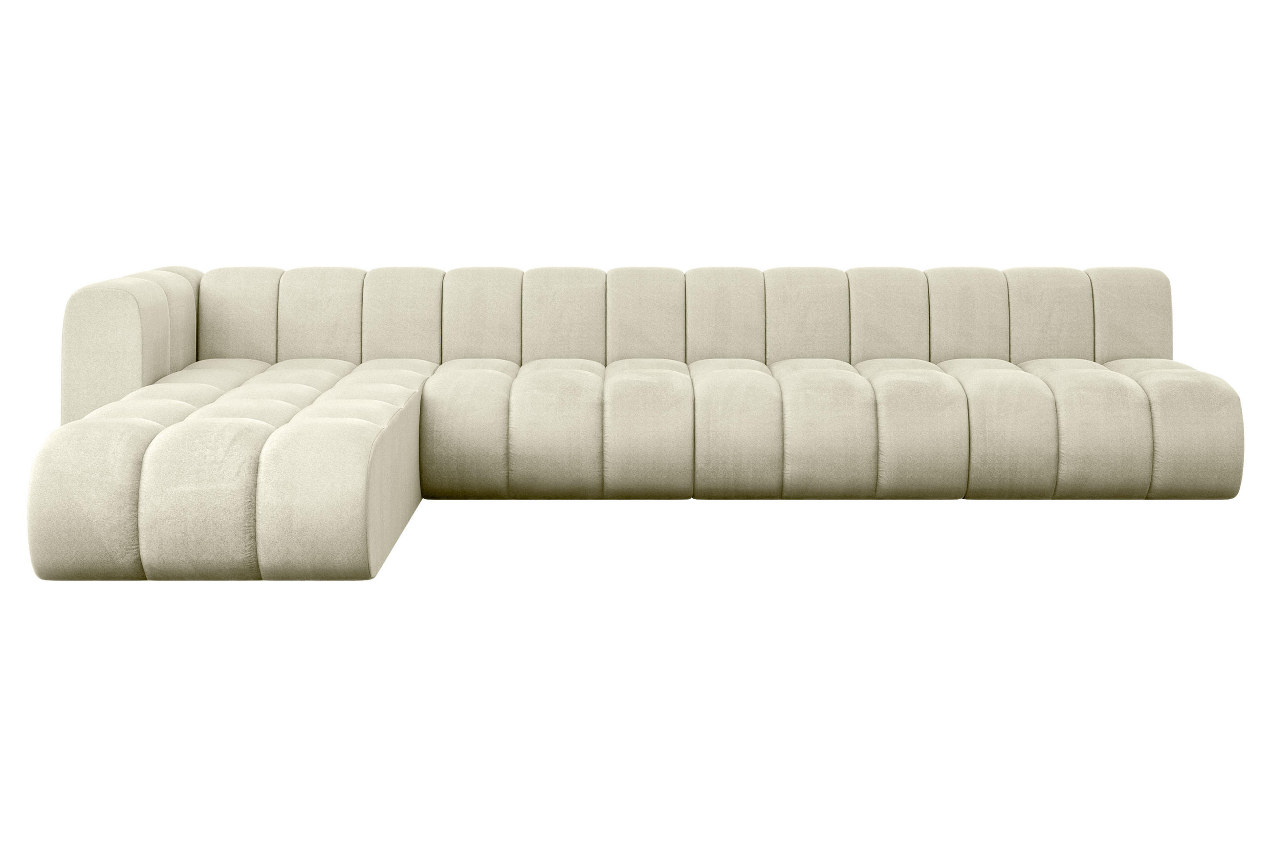 ECKSOFA modulares Sofa Darnel-L3 - 387x177x70 cm Beige - Beige, Holzwerkstoff/Textil (387/177cm) - ALTDECOR