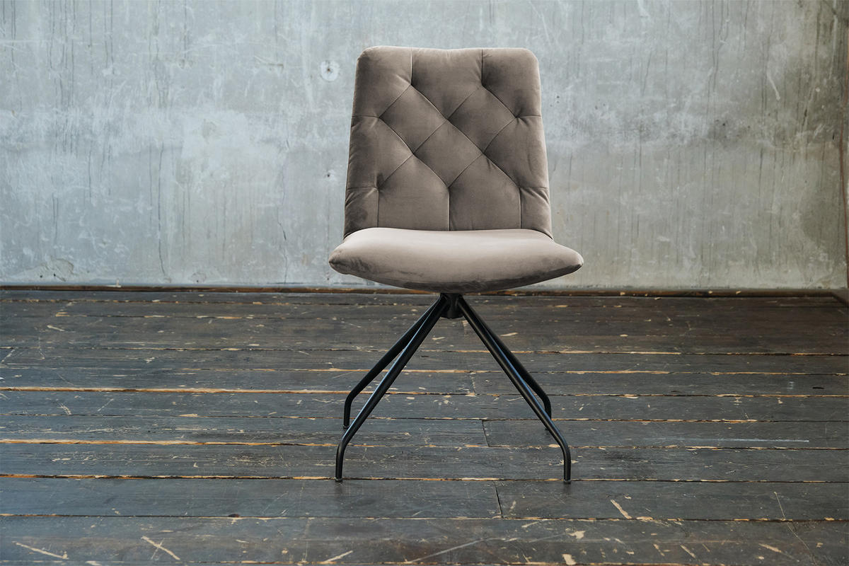 DREHSTUHL NEW CHARME Grau Velvet - Hellgrau/Grau, Textil (52/87/66cm) - KAWOLA