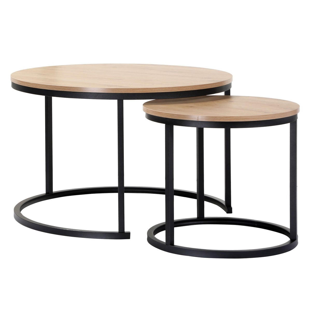 BEISTELLTISCH im 2er-Set - 70/70/45,5 cm - Beige, Holzwerkstoff (70/70/45.5cm) - Calicosy