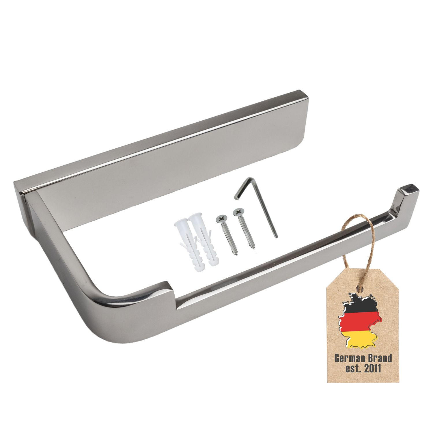 Intirilife Toilettenpapierhalter Silber 12x12x15 cm
