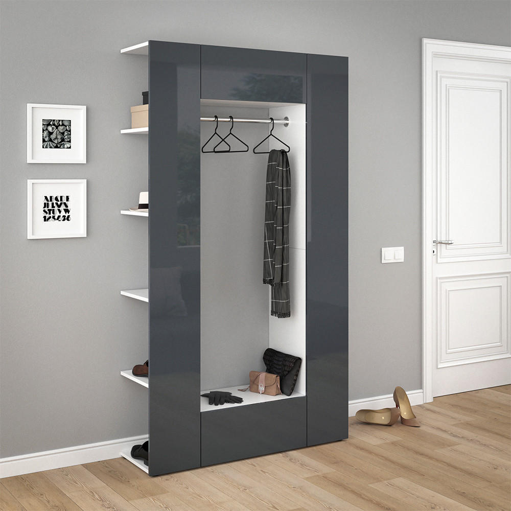 GARDEROBE Mats Anthrazit 36.6 x 191 cm - Anthrazit, Holzwerkstoff (36.6/191/106cm) - Vicco