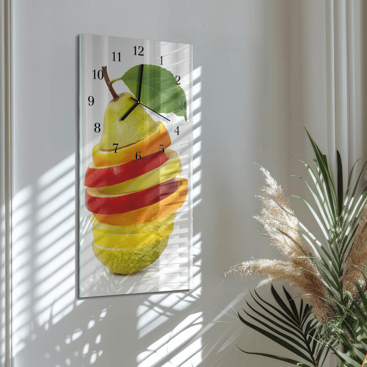 WANDUHR 60x30 cm - Mohnblumen - Multicolor, Glas (30/60/0.4cm) - TULUP