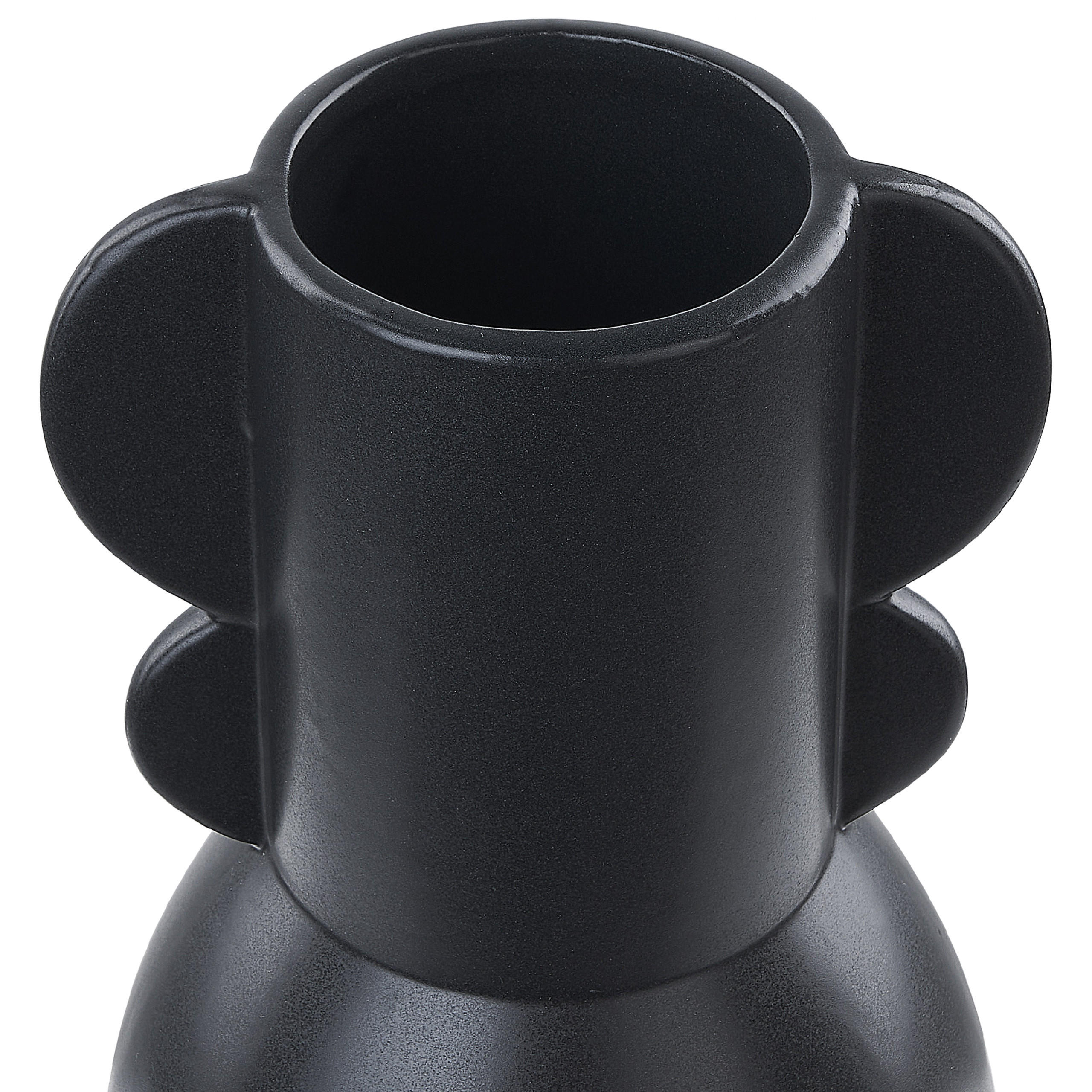 BLUMENVASE Porzellan schwarz Mytilene - Schwarz, Keramik (29cm) - Beliani