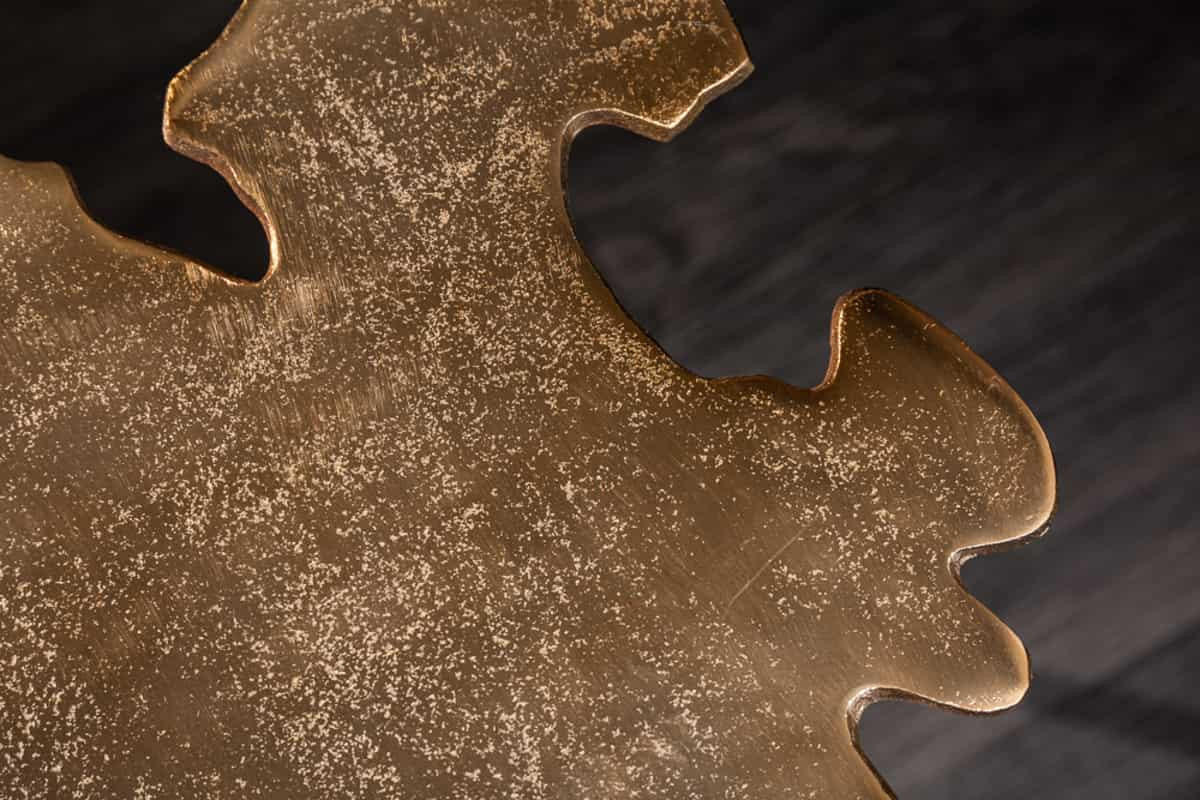 COUCHTISCH ABSTRACT LEAF rechteckig Gold 57cm - Goldfarben/Braun, Metall (50/57/42cm) - riess-ambiente
