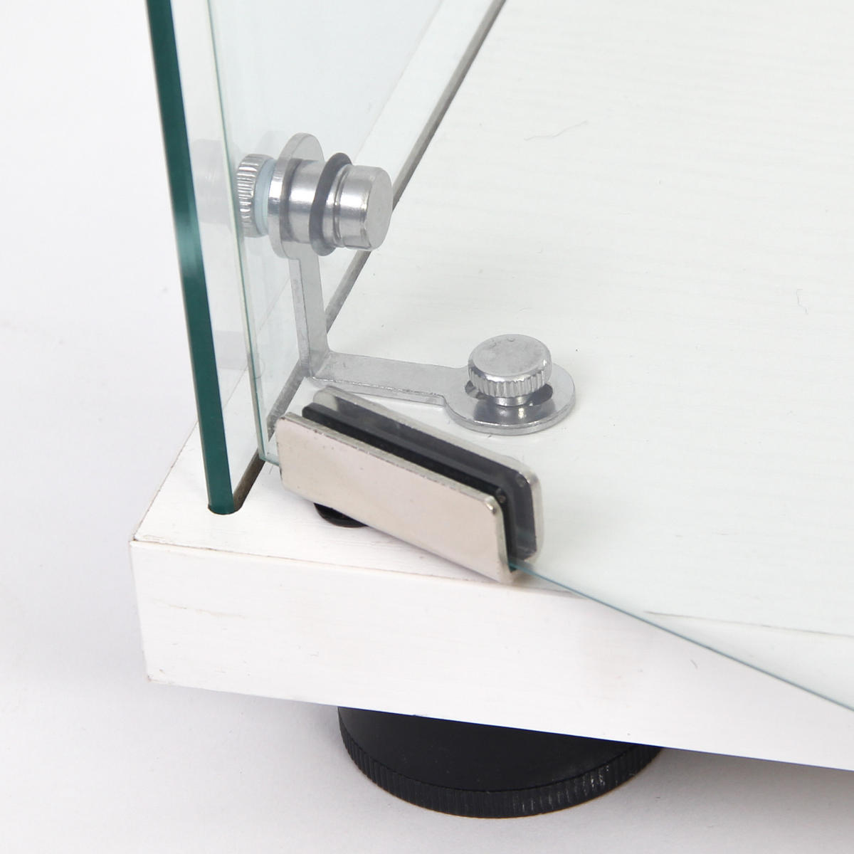 GLASVITRINE 36x42x125 cm abschließbar 3 Ablagen weiß - Weiß, Holz (43/126/37cm) - LEBENLANG