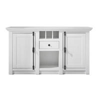 SIDEBOARD Westerland Pinie weiß 152 / 45 / 83cm - Schwarz/Weiß, Holzwerkstoff/Metall (105/115/45cm) - Feldmann-Wohnen