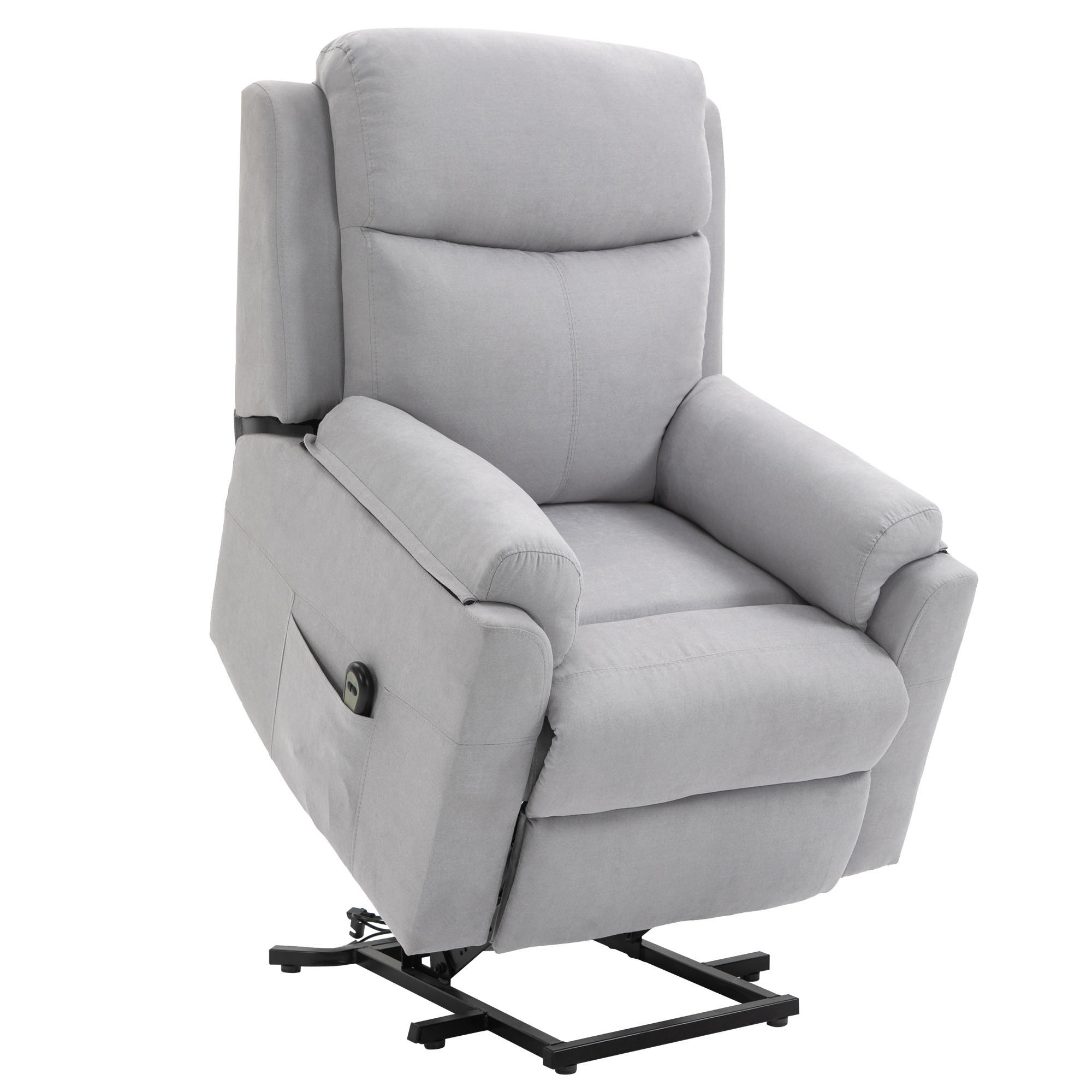 FERNSEHSESSEL mit Aufstehhilfe, Hellgrau - Hellgrau, Kunststoff (89/102/83cm) - HOMCOM