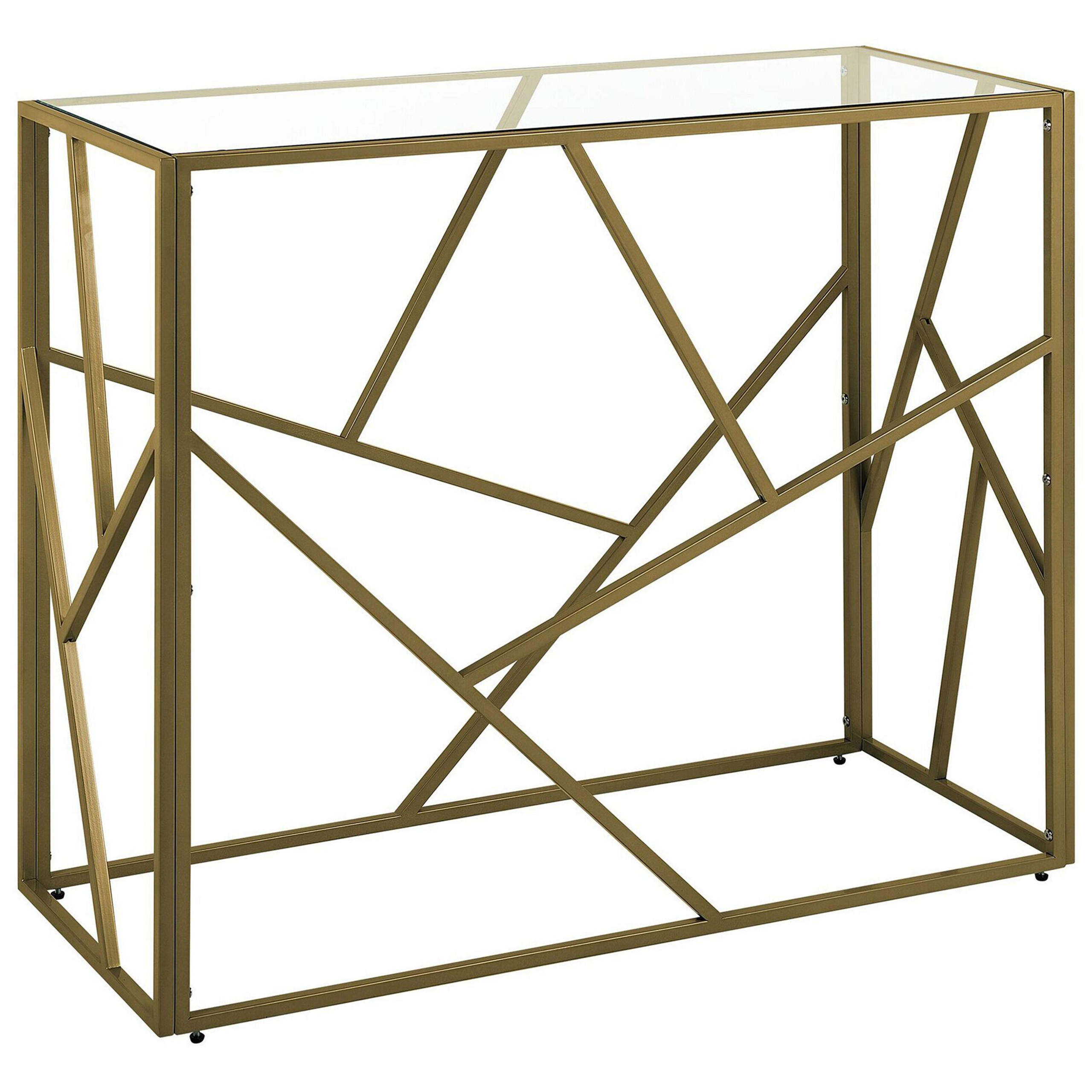 KONSOLENTISCH Glas gold Orland - Transparent/Goldfarben, Glas (40/100/85cm) - Beliani