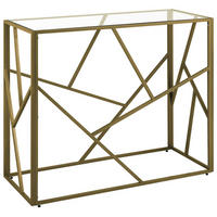KONSOLENTISCH Glas gold Orland - Transparent/Goldfarben, Glas (40/100/85cm) - Beliani
