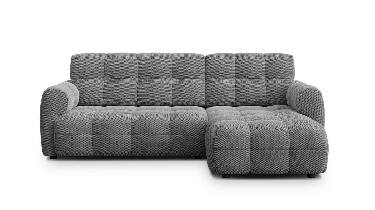 ECKSOFA MELLOW 3-Sitzer, grau - Schwarz/Grau, Holz/Textil (232/156cm) - Courtois Laville
