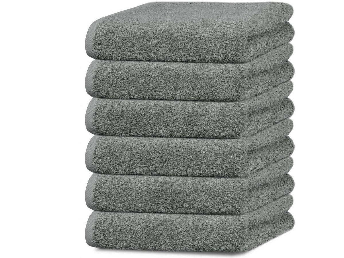 HANDTÜCHER, 6er-Set, 50x100 cm, 100% Baumwolle, Grau - Hellgrau, Textil (50/100cm) - Zollner