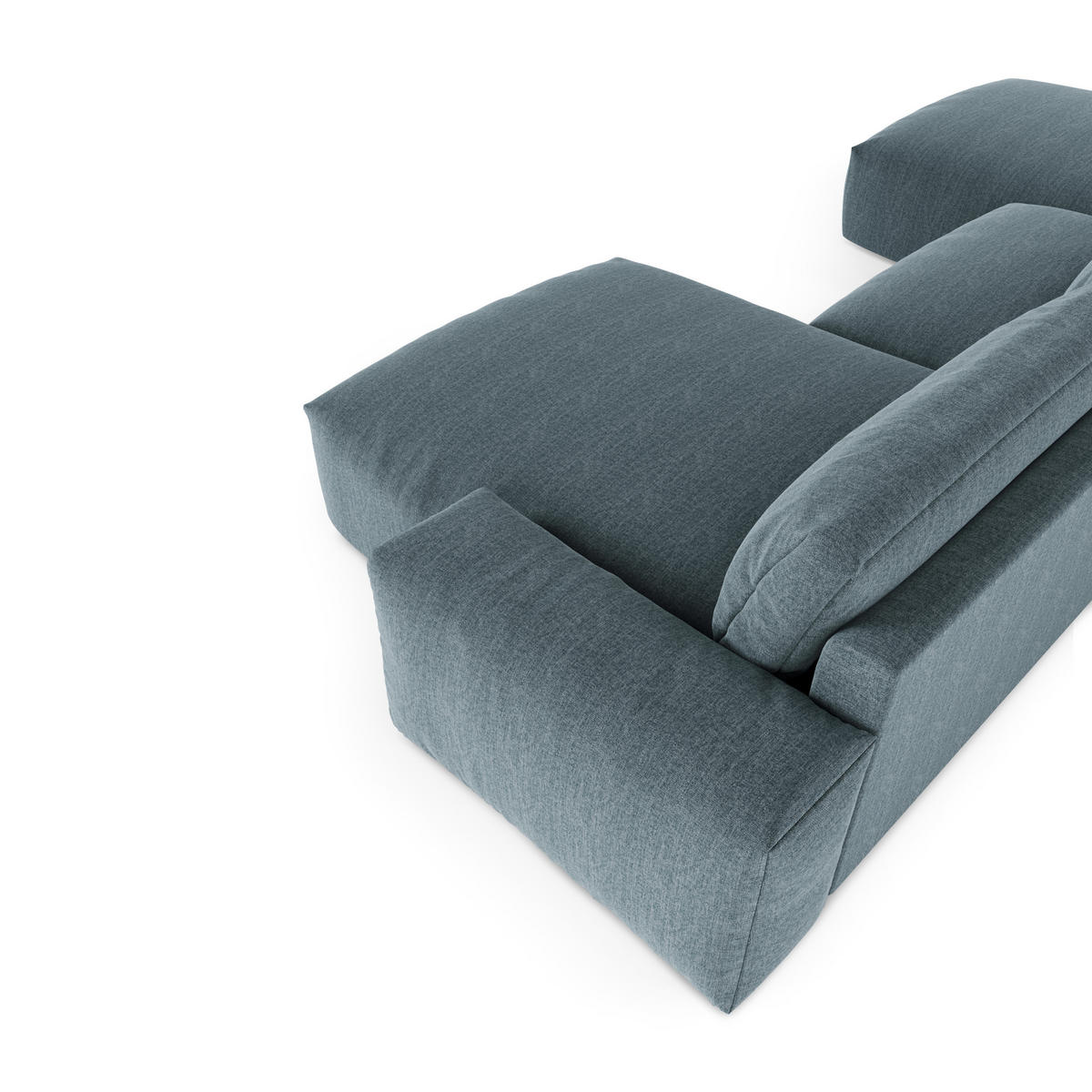 WOHNLANDSCHAFT Rastergewebe Jeansblau 420cm - Blaugrau, Textil (420/75/174cm) - Sia Home