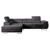 ECKSOFA Stevil Dunkelgrau Cordbezug - Dunkelgrau/Silberfarben, Textil/Metall (275/203cm) - Selsey