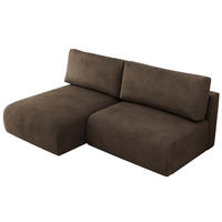 ECKSCHLAFSOFA VIVO L Braun Velvet - links - Schwarz/Braun, Kunststoff/Textil (223/150cm) - MKS